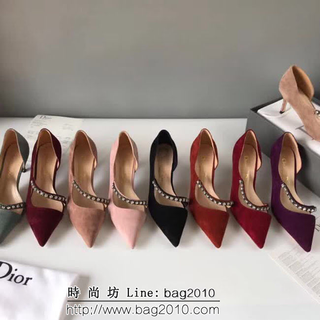 DIOR迪奧 2018秋季新款 磨砂皮 高跟女單鞋 QZS2137